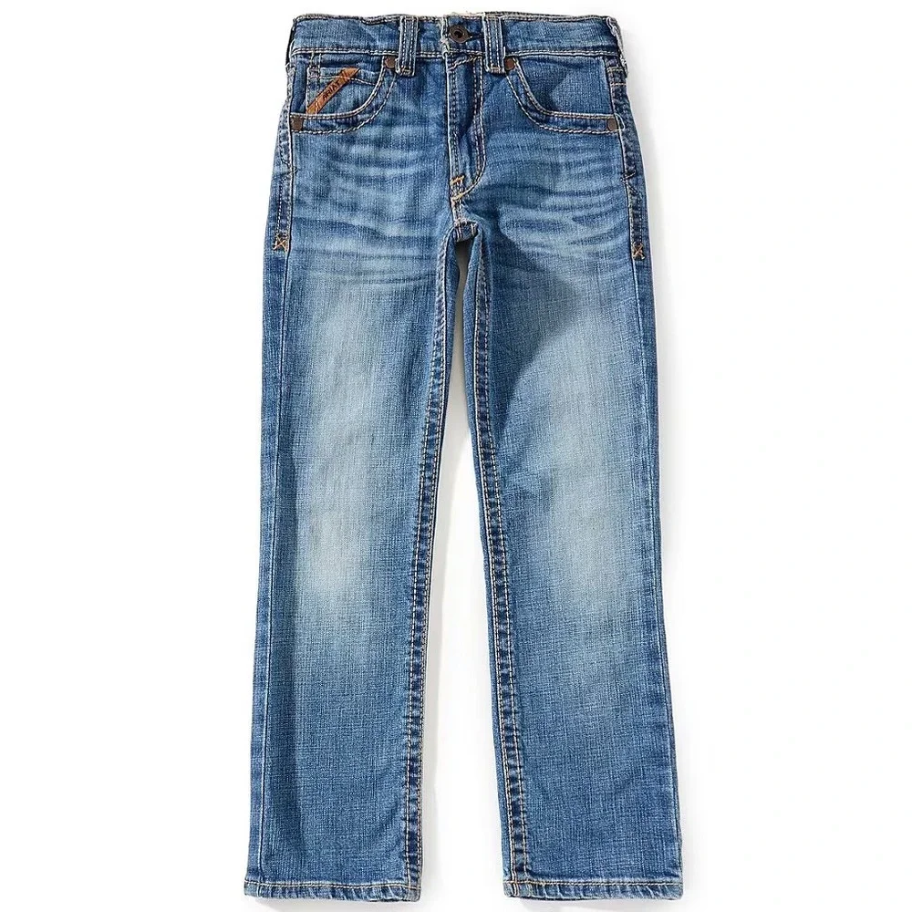 Ariat Big Boys B5 Slim Straight Cotton Medium Wash Jeans Kids Size 12